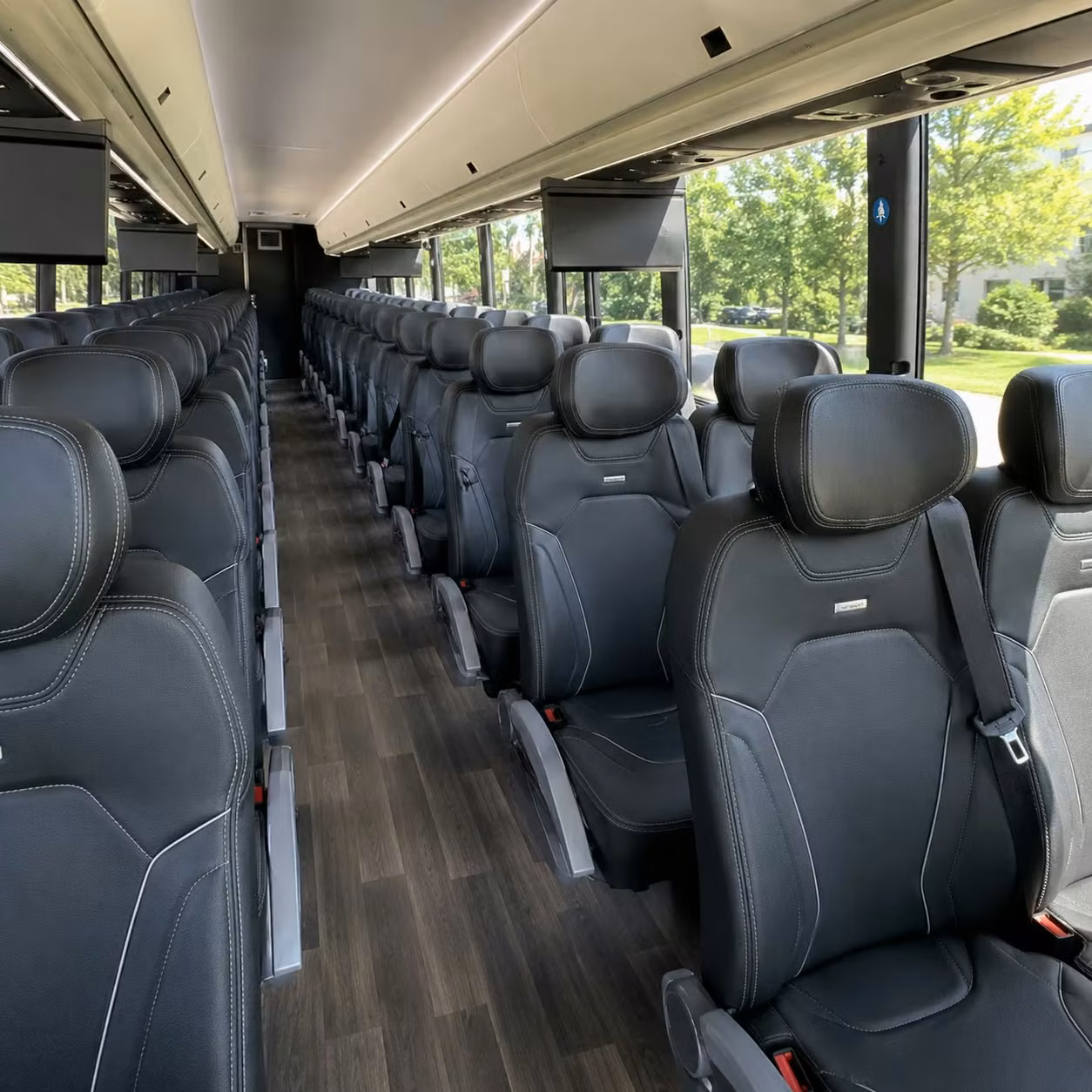 56 passenger charter bus inside