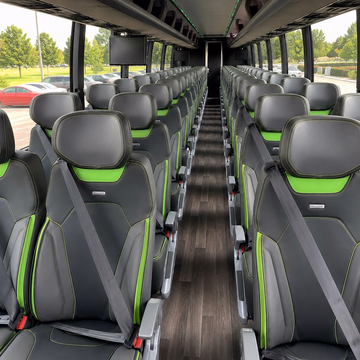 garden grove charter bus rental interior